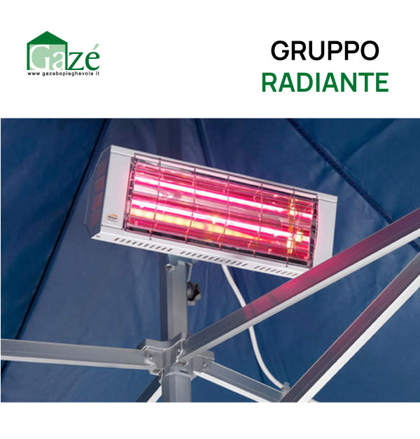 Gruppo radiante riscaldante per gazebo pieghevole - GAZE'