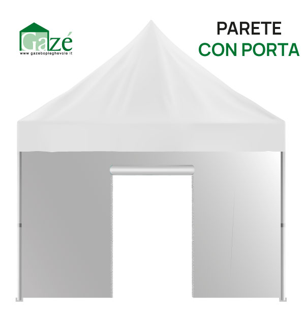 Gazebo pieghevole parete con porta apribile con cerniere laterali