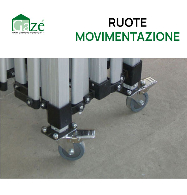 Ruote movimentazione per gazebo pieghevole - GAZE'