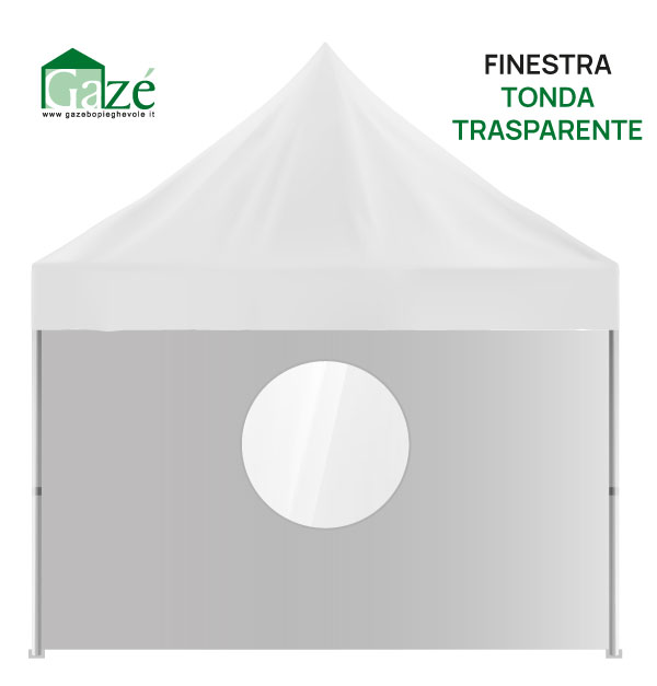 Gazebo pieghevole parete con finestra tonda in crystal PVC trasparente